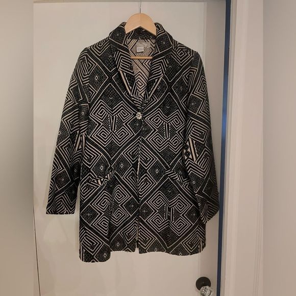 Territory Ahead Lightweight Black/Tan Patterned Jacket Size Medium - Picture 2 of 12